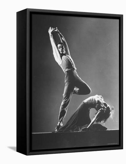 Hugh Laing and Diana Adams in American Ballet Theater Production "Pillar of Fire"-Gjon Mili-Framed Premier Image Canvas