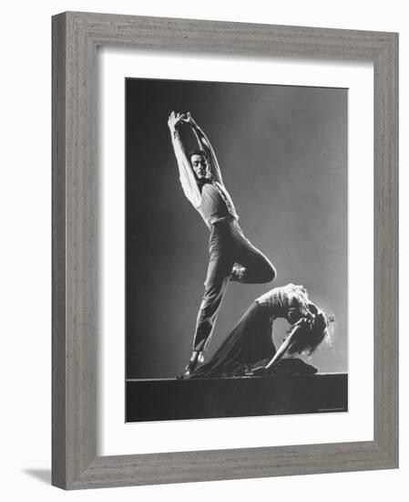 Hugh Laing and Diana Adams in American Ballet Theater Production "Pillar of Fire"-Gjon Mili-Framed Premium Photographic Print