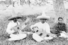 Mexican musicians playing guitars, c.1920-Hugo Brehme-Mounted Photographic Print