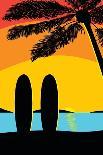 Sunset Surf Panel-Hugo Edwins-Art Print