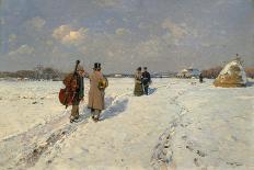 Musicians Returning Home in Winter-Hugo Mühlig-Giclee Print