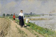 Promenade on the Banks of the Rhine, 1920-Hugo Mühlig-Giclee Print