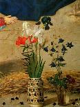Vase with White, Red and Blue Lilies and Iris, Another with Seven Columbines-Hugo van der Goes-Giclee Print