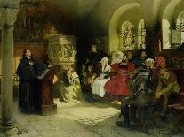 Martin Luther Preaches in Wartburg-Hugo Vogel-Framed Giclee Print