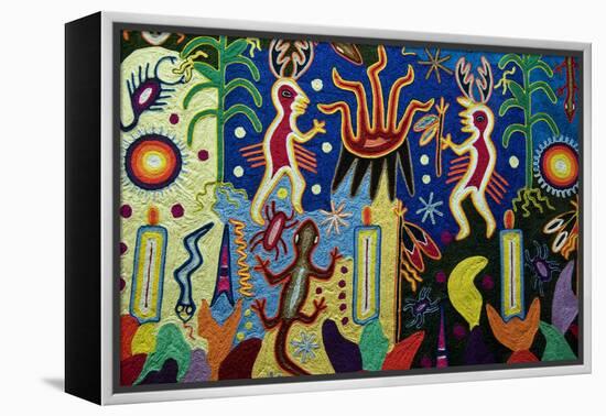 Huichol Art, Detail, National Museum of Anthropology, Mexico City-null-Framed Premier Image Canvas