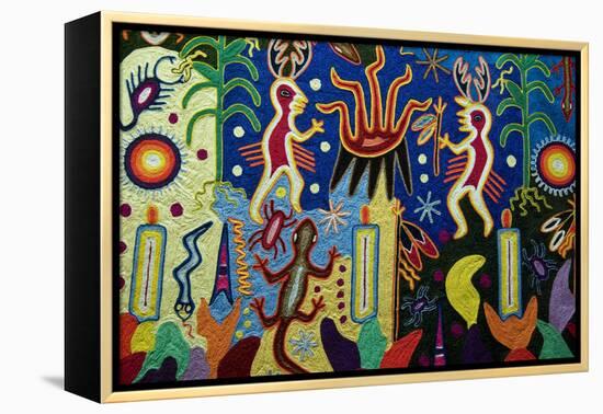 Huichol Art, Detail, National Museum of Anthropology, Mexico City-null-Framed Premier Image Canvas