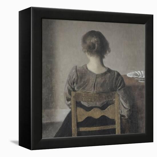 "Huile" (repos)-Vilhelm Hammershoi-Framed Premier Image Canvas