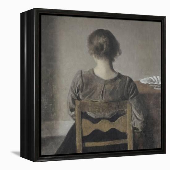 "Huile" (repos)-Vilhelm Hammershoi-Framed Premier Image Canvas