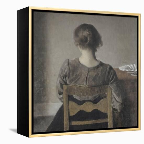 "Huile" (repos)-Vilhelm Hammershoi-Framed Premier Image Canvas