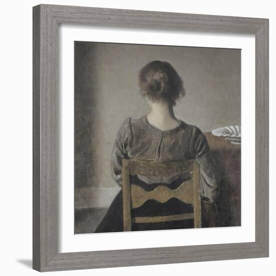 "Huile" (repos)-Vilhelm Hammershoi-Framed Giclee Print