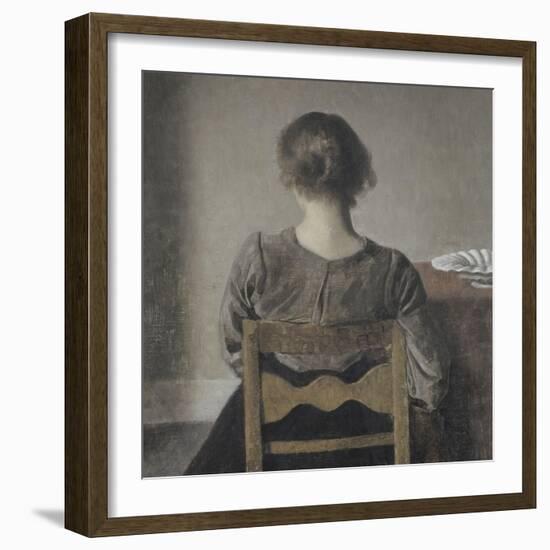 "Huile" (repos)-Vilhelm Hammershoi-Framed Giclee Print