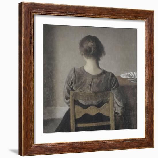 "Huile" (repos)-Vilhelm Hammershoi-Framed Giclee Print