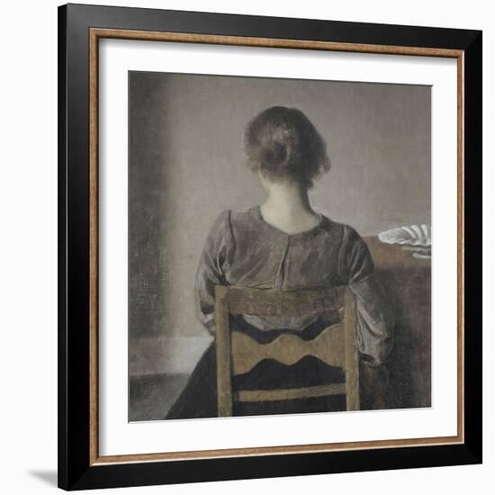 "Huile" (repos)-Vilhelm Hammershoi-Framed Giclee Print