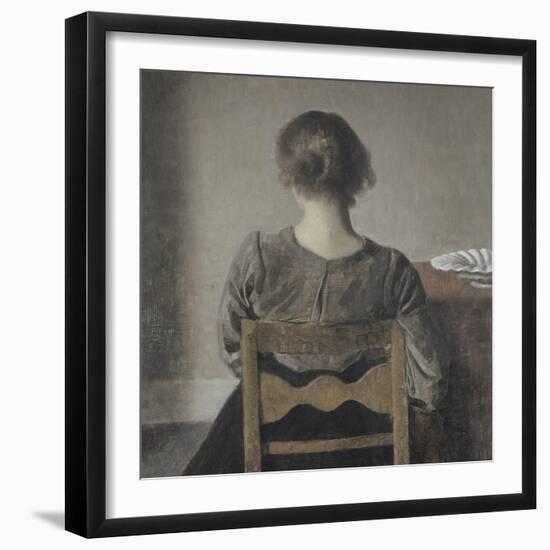 "Huile" (repos)-Vilhelm Hammershoi-Framed Giclee Print