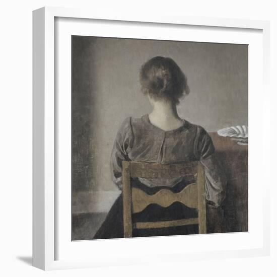 "Huile" (repos)-Vilhelm Hammershoi-Framed Giclee Print