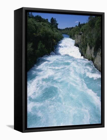 Hukanui, the Huka Falls on the Waikato River, North Island of New Zealand, Pacific-Jeremy Bright-Framed Premier Image Canvas