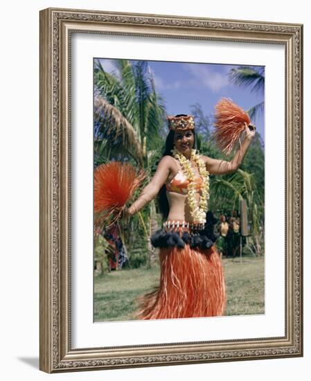 Hula Dance in Kapiolani Park, Waikiki, Hawaii, Hawaiian Islands, USA-Ursula Gahwiler-Framed Photographic Print