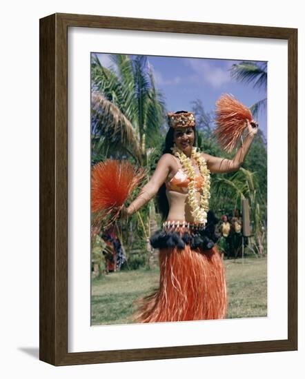 Hula Dance in Kapiolani Park, Waikiki, Hawaii, Hawaiian Islands, USA-Ursula Gahwiler-Framed Photographic Print