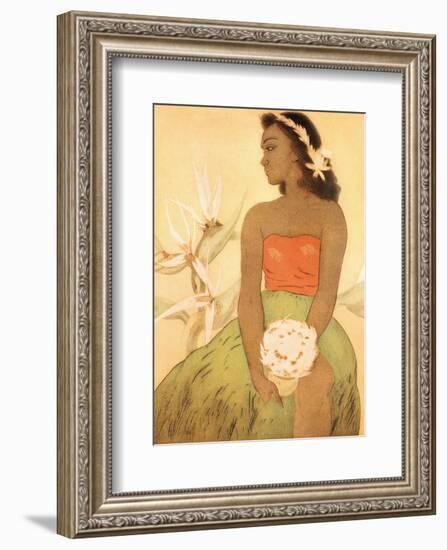 Hula Dancer, Royal Hawaiian Hotel Menu Cover c.1950s-John Kelly-Framed Art Print