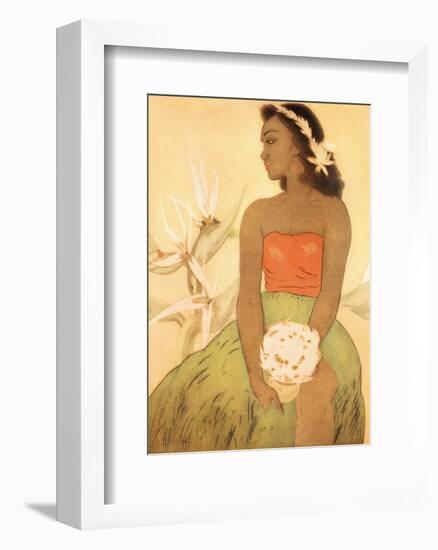 Hula Dancer, Royal Hawaiian Hotel Menu Cover c.1950s-John Kelly-Framed Art Print