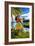 Hula Girl on Coast-Lantern Press-Framed Art Print