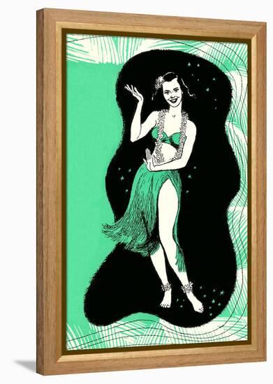 Hula Girl-null-Framed Stretched Canvas