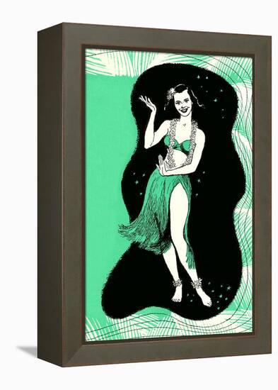 Hula Girl-null-Framed Stretched Canvas