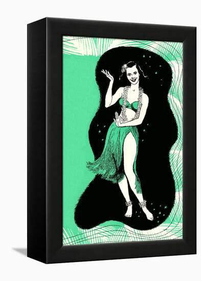 Hula Girl-null-Framed Stretched Canvas