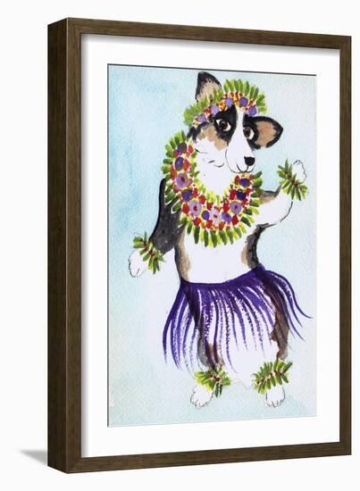 Hula Hawaii Dog 4-Cheryl Bartley-Framed Giclee Print