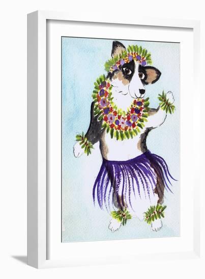 Hula Hawaii Dog 4-Cheryl Bartley-Framed Giclee Print