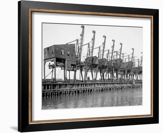 Hulett Clam Shell Hoists, Cleveland, Ohio-null-Framed Photo