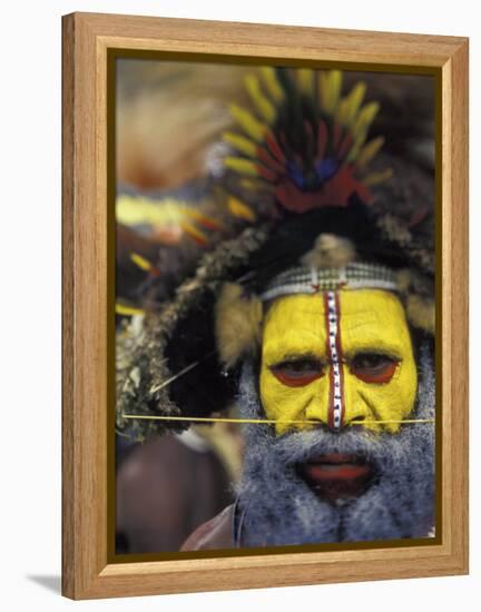 Huli Wigman, Tari, Papua New Guinea, Oceania-Michele Westmorland-Framed Premier Image Canvas