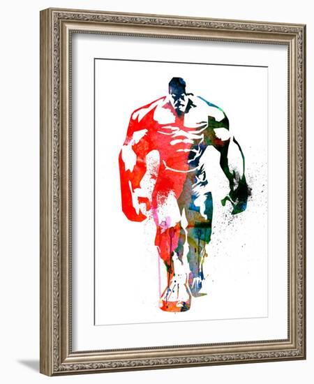 Hulk Watercolor I-Jack Hunter-Framed Art Print