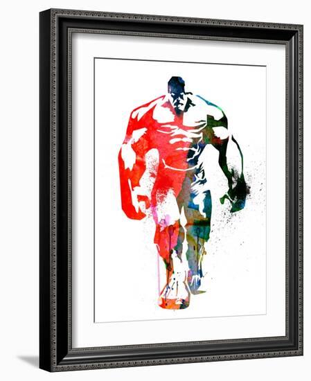 Hulk Watercolor I-Jack Hunter-Framed Art Print