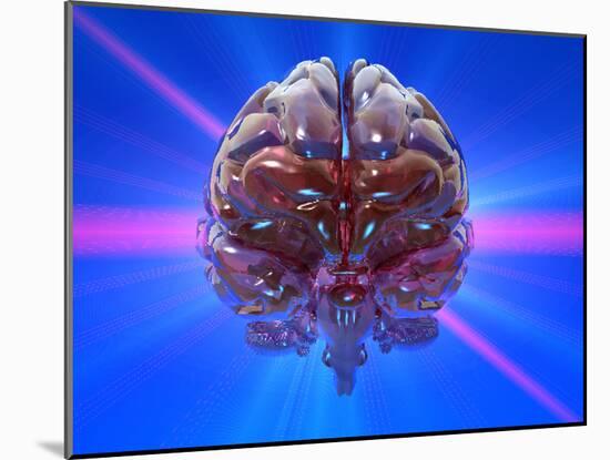 Human Brain And Beams of Light-Laguna Design-Mounted Photographic Print