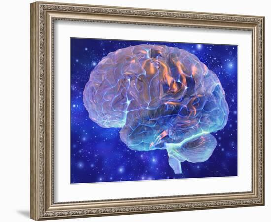 Human Brain, Computer Artwork-Mehau Kulyk-Framed Photographic Print