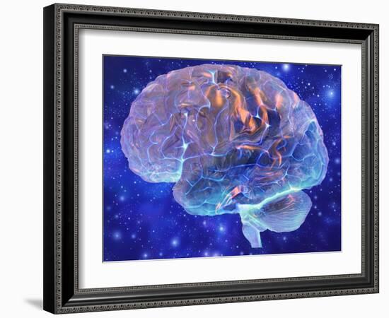 Human Brain, Computer Artwork-Mehau Kulyk-Framed Photographic Print