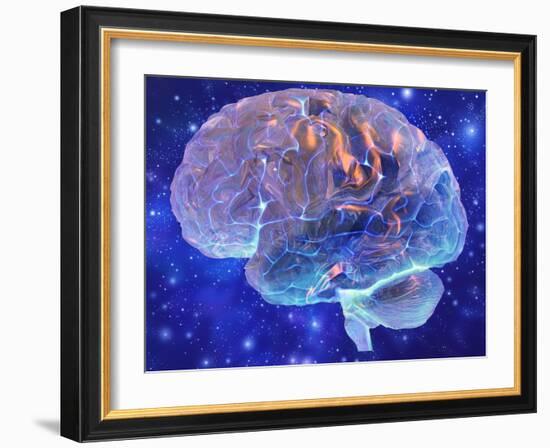 Human Brain, Computer Artwork-Mehau Kulyk-Framed Photographic Print