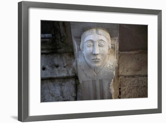 Human Face, Detail of Balcony Depicting Human Face, Historical Centre, Barletta, Apulia, Italy-null-Framed Giclee Print