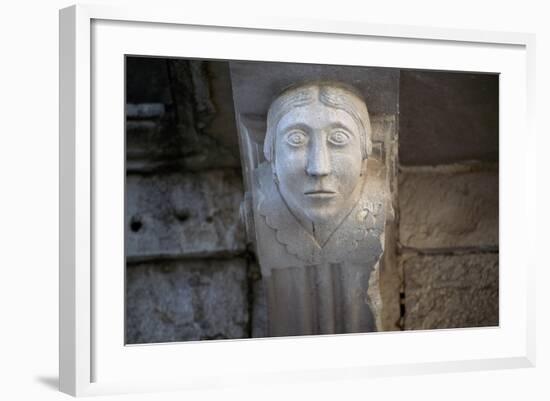 Human Face, Detail of Balcony Depicting Human Face, Historical Centre, Barletta, Apulia, Italy-null-Framed Giclee Print