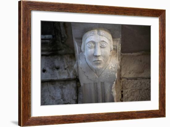 Human Face, Detail of Balcony Depicting Human Face, Historical Centre, Barletta, Apulia, Italy-null-Framed Giclee Print