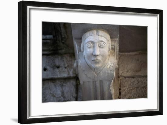 Human Face, Detail of Balcony Depicting Human Face, Historical Centre, Barletta, Apulia, Italy-null-Framed Giclee Print