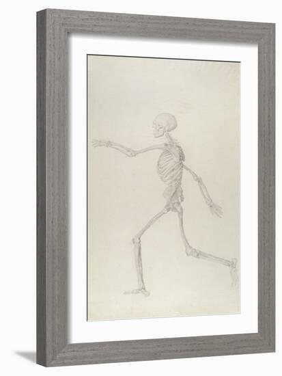 Human Skeleton, Lateral View Seen from the Left, Running, Illustration from 'A Comparative…-George Stubbs-Framed Giclee Print