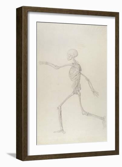 Human Skeleton, Lateral View Seen from the Left, Running, Illustration from 'A Comparative…-George Stubbs-Framed Giclee Print