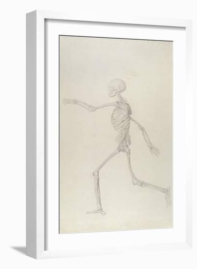 Human Skeleton, Lateral View Seen from the Left, Running, Illustration from 'A Comparative…-George Stubbs-Framed Giclee Print