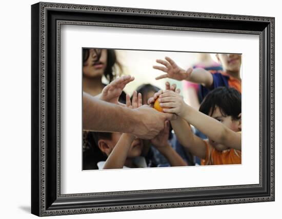 Humanitarian Food for Poor Children in Refugee Camp-zurijeta-Framed Photographic Print