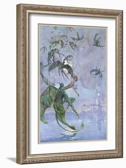 Humans Abducted by Winged Demons-Leo Bates-Framed Art Print