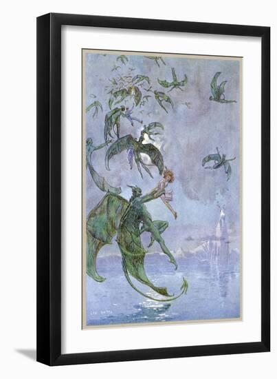 Humans Abducted by Winged Demons-Leo Bates-Framed Art Print