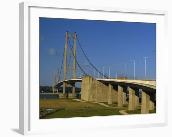 Humber Bridge Seen from the South, Humberside-Yorkshire, England, United Kingdom, Europe-Waltham Tony-Framed Photographic Print