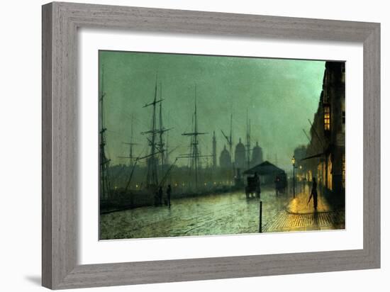 Humber Dockside, Hull-John Atkinson Grimshaw-Framed Giclee Print